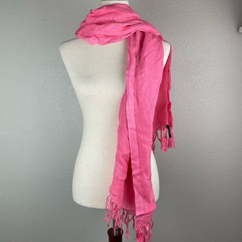 SaraJane Pink Linen Blend Scarf EUC